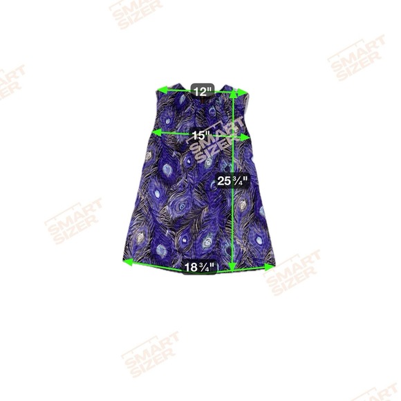 Tory Burch Purple/Blue Peacock Print Sleeveless‎ Tank Top Tunic Women's Size 6 - Picture 6 of 6
